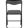 Складной стул Джонни экокожа серый каркас черный матовый