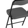 Складной стул Джонни экокожа серый каркас черный матовый