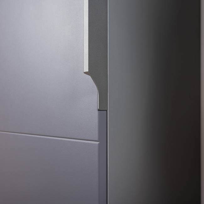 Шкаф для одежды и шкаф-пенал Октава цвет серый графит/дуб крафт золотой/зеркало Шкаф для одежды и шкаф-пенал Октава цвет серый графит/дуб крафт золотой/зеркало