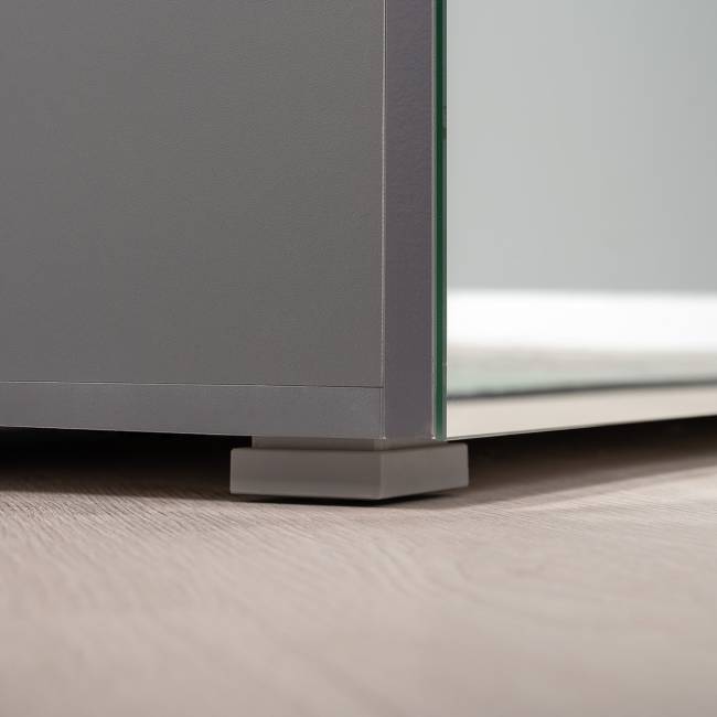 Шкаф для одежды и шкаф-пенал Октава цвет серый графит/дуб крафт золотой/зеркало Шкаф для одежды и шкаф-пенал Октава цвет серый графит/дуб крафт золотой/зеркало