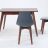 Стол Сканди 120 орех со стульями Сашш орех серый ГЛ Стол Сканди 120 орех со стульями Сашш орех серый ГЛ