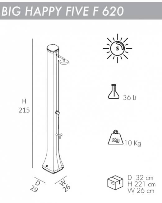 Душ солнечный Big Happy Five F 620 фиолетовый 290х260х2150 мм Душ солнечный Big Happy Five F 620 фиолетовый 290х260х2150 мм