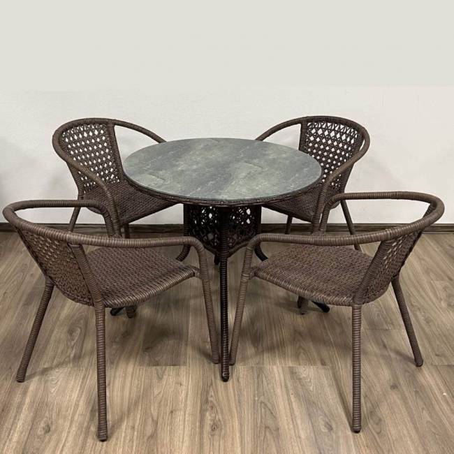 Комплект мебели из искусственного ротанга BROWN 4, коричневый, 4+1 Комплект мебели из искусственного ротанга BROWN 4, коричневый, 4+1