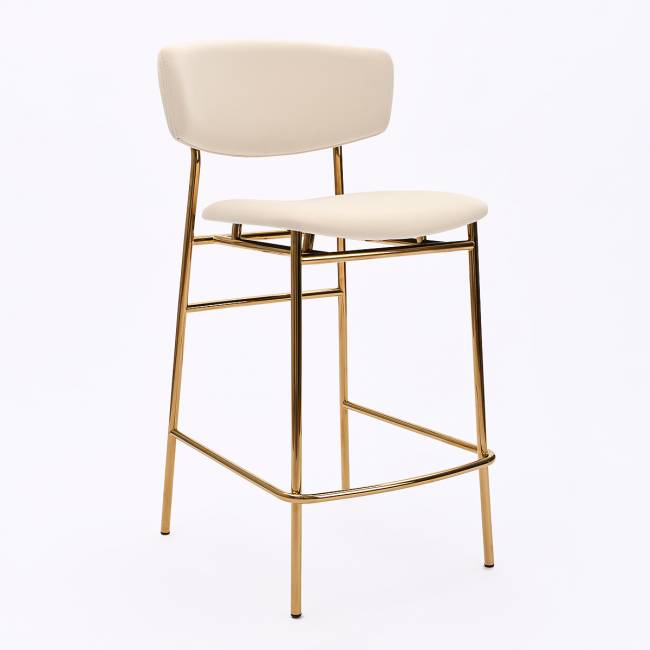 Дизайнерский полубарный стул Marko бежевый, основание золото Дизайнерский полубарный стул Marko бежевый, основание золото