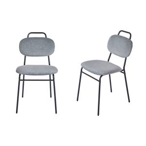 Комплект из 2-ух стульев MOLLY разборный черный каркас серое сиденье
