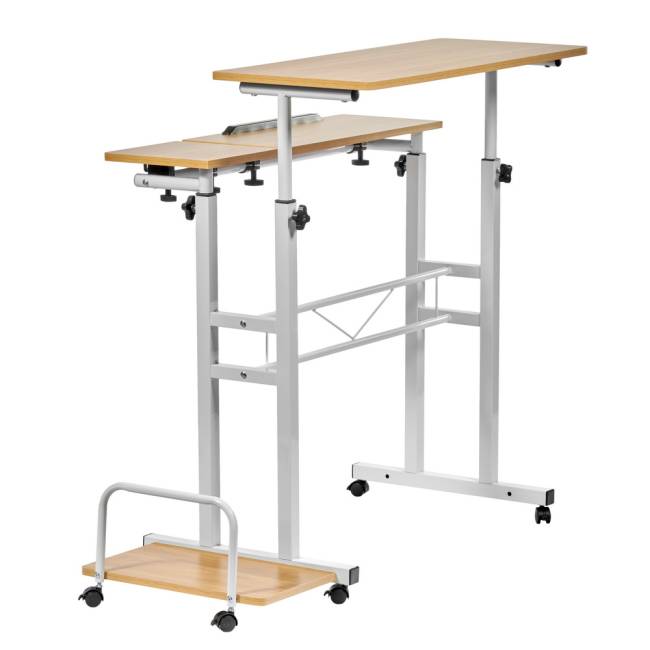 Стол многофункциональный Shuttle 80х58х80-130см, светлое дерево, белый Стол многофункциональный Shuttle 80х58х80-130см, светлое дерево, белый