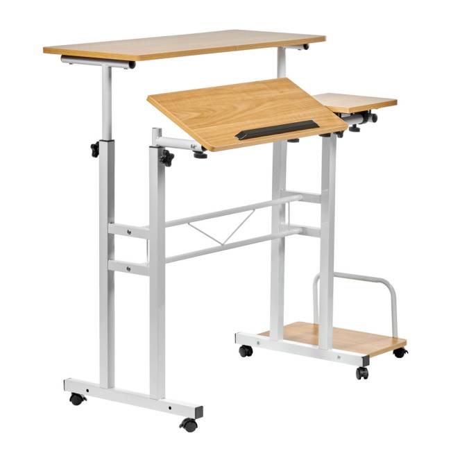 Стол многофункциональный Shuttle 80х58х80-130см, светлое дерево, белый Стол многофункциональный Shuttle 80х58х80-130см, светлое дерево, белый