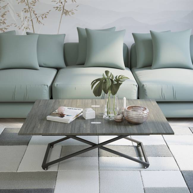 Стол универсальный трансформируемый АНДРЭ Loft ЛДСП интра/чёрный