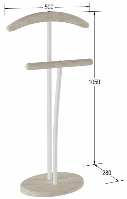 Вешалка Калифорния Напольная, дуб беленый/белый Вешалка Калифорния Напольная, дуб беленый/белый