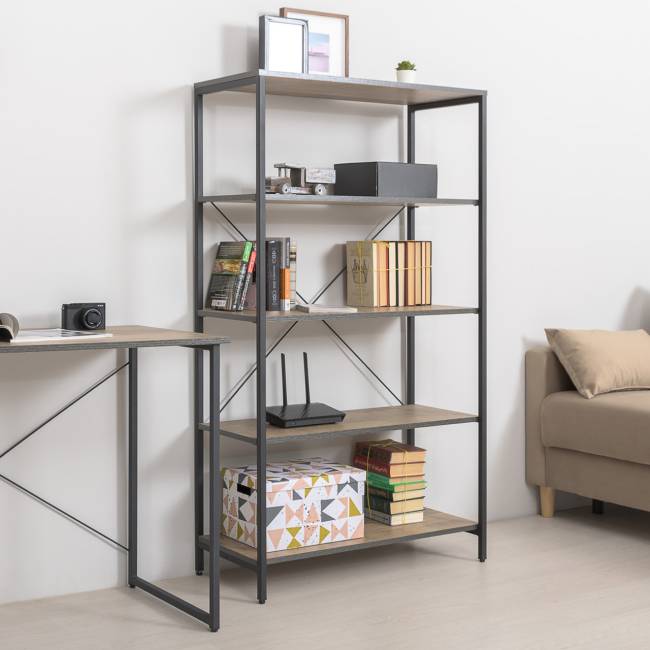 Комод с дверкой и ящиком с ТВ-тумбой для гостиной Трувор и открытый стеллаж с полками цвет дуб гранж песочный/интра Комод с дверкой и ящиком с ТВ-тумбой для гостиной Трувор и открытый стеллаж с полками цвет дуб гранж песочный/интра