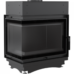 Топка с водяным контуром Maja/PW/BL/12/BS/W/DECO, Г - образное стекло слева, змеевик