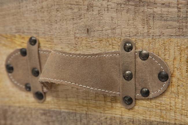 Пуф - сундук Secret de Maison Perret/Перрет (мод. M-540) массив манго/ткань хлопок, 45х45х50см, натуральный/ткань: винтаж натуральный дерево манго/ткань хлопок