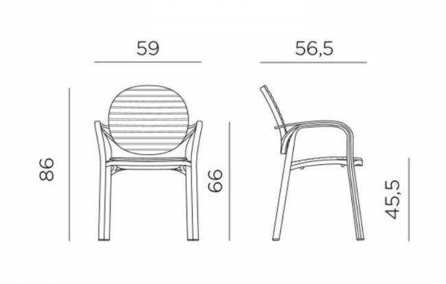 Кресло пластиковое Nardi, Gardenia Антрацит