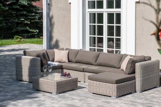 "Лунго" трансформирующаяся лаунж-зона из искусственного ротанга, цвет бежевый "Лунго" трансформирующаяся лаунж-зона из искусственного ротанга, цвет бежевый