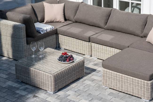 "Лунго" трансформирующаяся лаунж-зона из искусственного ротанга, цвет бежевый "Лунго" трансформирующаяся лаунж-зона из искусственного ротанга, цвет бежевый