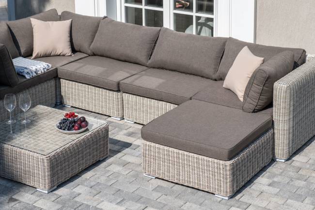 "Лунго" трансформирующаяся лаунж-зона из искусственного ротанга, цвет бежевый "Лунго" трансформирующаяся лаунж-зона из искусственного ротанга, цвет бежевый