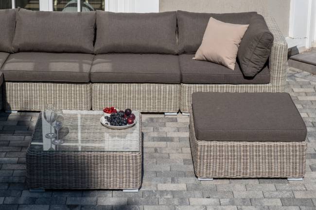 "Лунго" трансформирующаяся лаунж-зона из искусственного ротанга, цвет бежевый "Лунго" трансформирующаяся лаунж-зона из искусственного ротанга, цвет бежевый