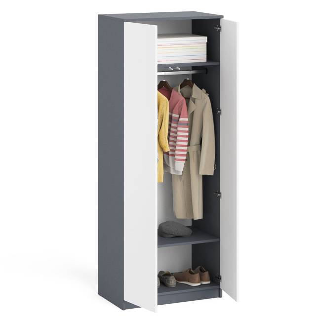 Шкаф двухдверный Мори МШ800.1 цвет графит/белый