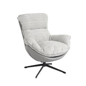 Кресло HUG серый в полоску, экокожа, шенилл