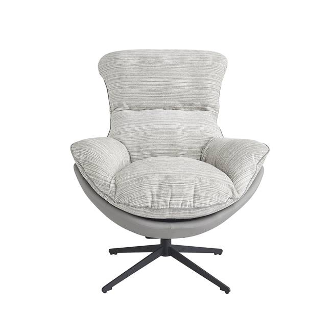 Кресло HUG серый в полоску, экокожа, шенилл