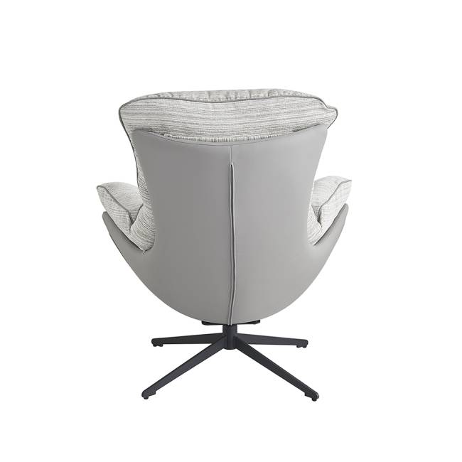 Кресло HUG серый в полоску, экокожа, шенилл