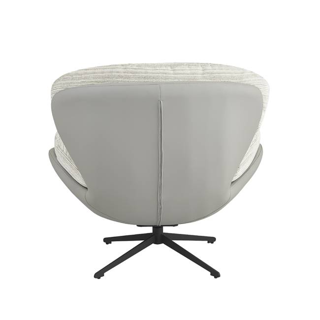 Кресло BLISS серый, экокожа, шенилл