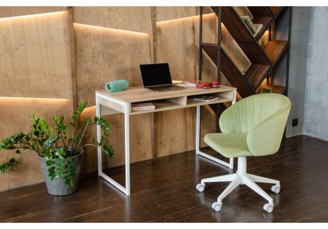 Леон Лофт дуб делано светлый / белый матовый