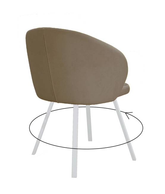 Стул DikLine 258 поворотный, Z48 капучино, ножки белые Стул DikLine 258 поворотный, Z48 капучино, ножки белые