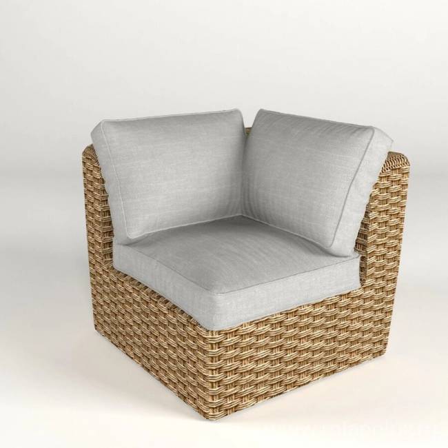 Угол центральный "Премьер", из искусственного ротанга, песочный, бежевый