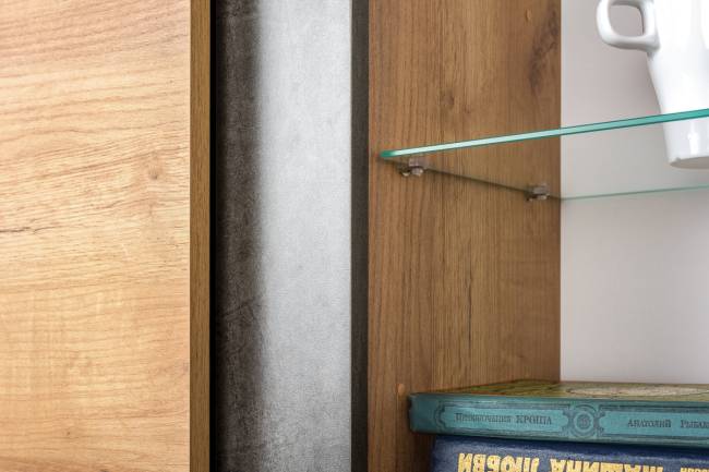 ТВ Тумба с полкой Арчи № 7 цвет дуб крафт золотой/камень тёмный