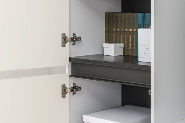 Сидней № 41 цвет белый/чёрный/фасады МДФ белый глянец Сидней № 41 цвет белый/чёрный/фасады МДФ белый глянец