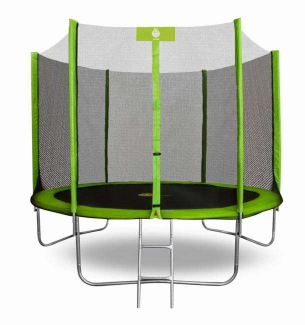 Батут "Smile outside", зеленый 12ft с защитной сеткой и лестницей Батут "Smile outside", зеленый 12ft с защитной сеткой и лестницей