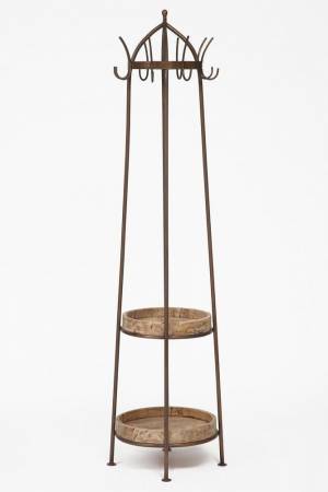 Вешалка  Secret De Maison COZY ( mod. 14526 )  металл/дерево манго, 43*43*185, античная медь/натуральный античная медь/натуральный металл/дерево манго