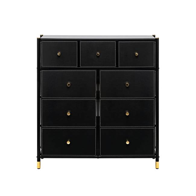 Комод Leset Хайди 9 ящиков Чёрный Чёрный