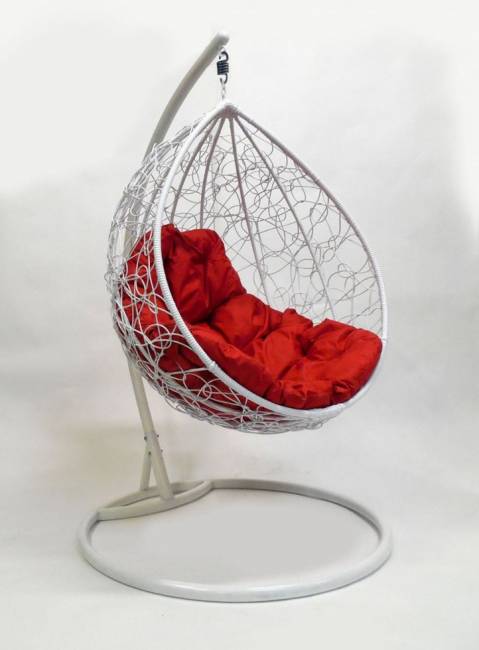 Подвесне кресло "Капля ротанг" белое