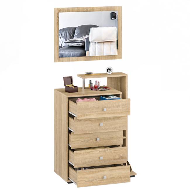 Комод с зеркалом Камелия цвет дуб сонома Комод с зеркалом Камелия цвет дуб сонома