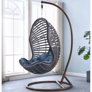 Подвесное кресло из иск. ротанга AFM-810G, серый, серая подушка