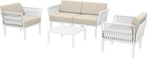 Комплект пластиковой мебели Portofino Lounge белый, бежевый