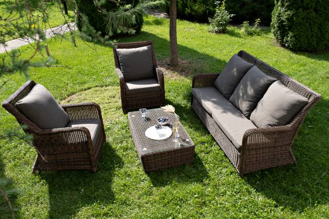 "Гляссе" лаунж-зона из искусственного ротанга, цвет коричневый "Гляссе" лаунж-зона из искусственного ротанга, цвет коричневый