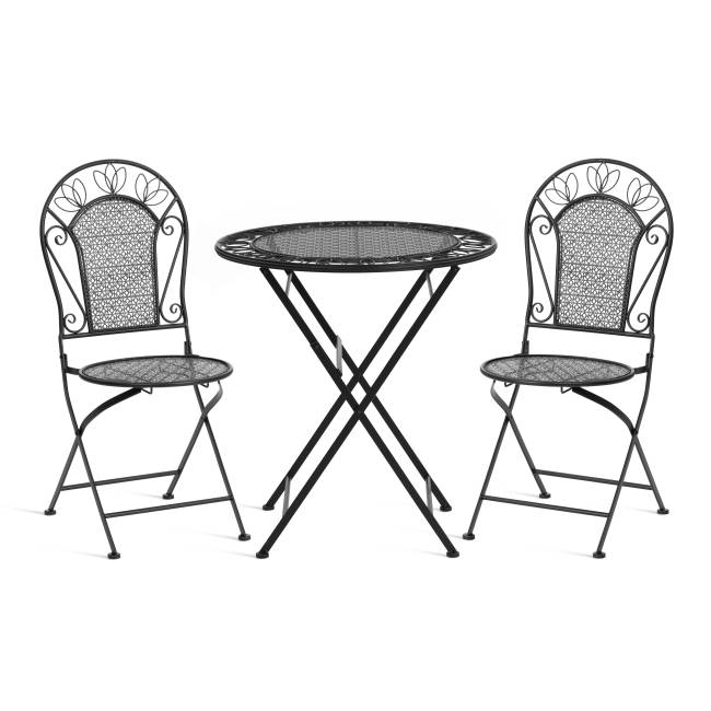Комплект (стол + 2 стула) Secret de Maison Амальфи/Amalfi металл, черный (Комплект из 2 шт.) черный металл