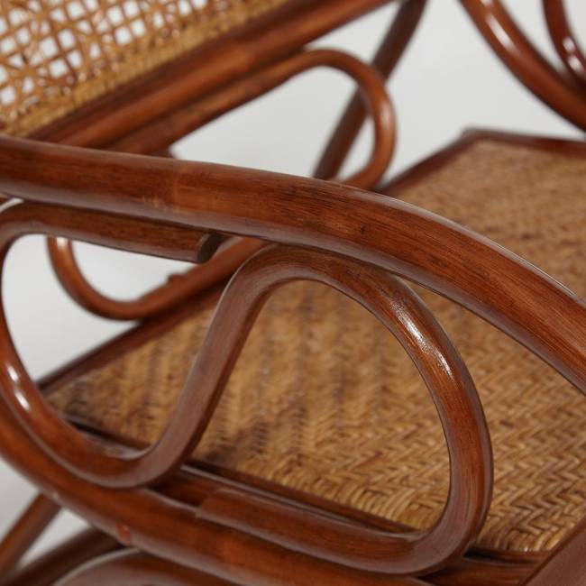 Кресло-качалка Milano/Милано (разборная)/без подушки / натуральный ротанг, 58х136х103см, пекан орех Pecan (орех) ротанг top quality