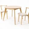 Стол Сканди К 90 натур со стульями Франк натур велюр бежевый Стол Сканди К 90 натур со стульями Франк натур велюр бежевый