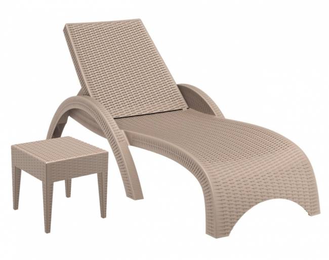 Столик плетеный для шезлонга GT 1009 бежевый 450х450х450 мм Столик плетеный для шезлонга GT 1009 бежевый 450х450х450 мм