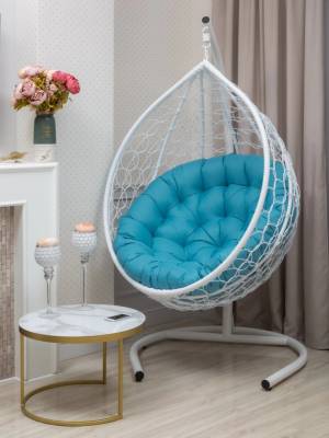 Подвесное кресло из искусственного ротанга "BUENO STRONG-XL", белый