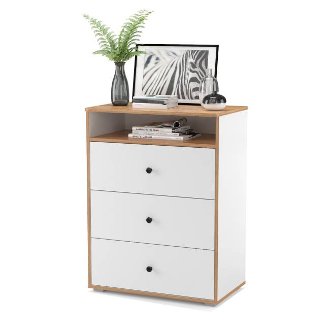 Компьютерный стол, стеллаж и комод с нишей Вуди № 50 цвет белый премиум/дуб крафт золотой Компьютерный стол, стеллаж и комод с нишей Вуди № 50 цвет белый премиум/дуб крафт золотой