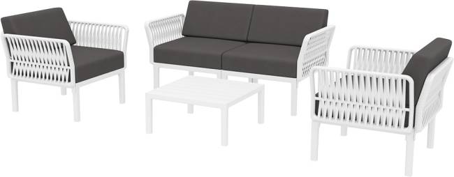 Комплект пластиковой мебели Portofino Lounge белый, темно-серый
