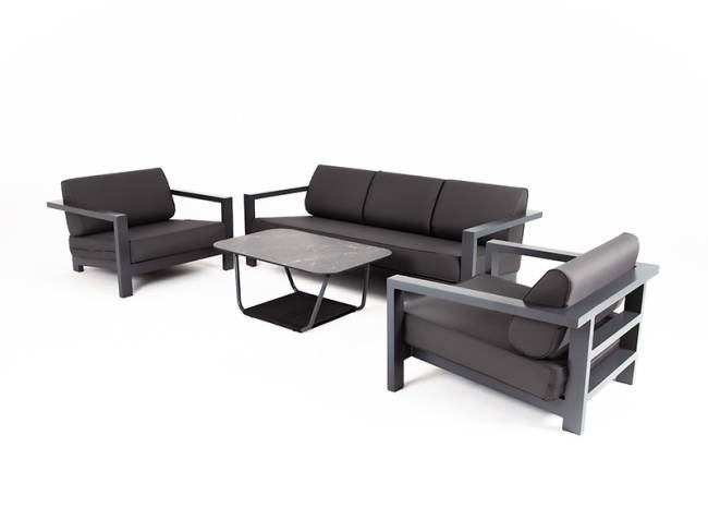 "Гранада" лаунж-зона из алюминия со столиком из HPL "Гранада" лаунж-зона из алюминия со столиком из HPL