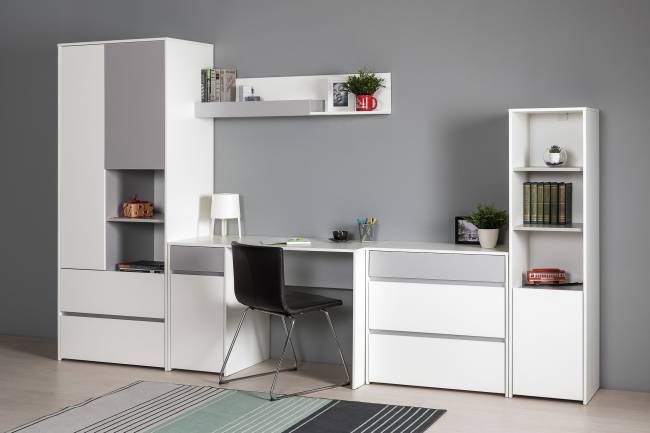 Комод Торонто 13.321 цвет белый шагрень/стальной серый Комод Торонто 13.321 цвет белый шагрень/стальной серый