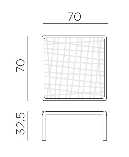 Столик пластиковый кофейный Komodo Tavolino антрацит 700х700х325 мм