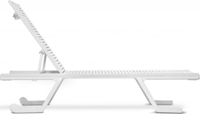 Шезлонг металлический Doge серый, белый 1900х720х325 мм